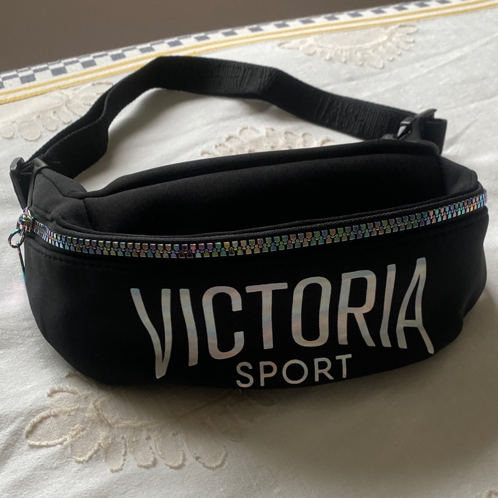 Victoria's Secret Black Fanny Pack with Silver Accents
